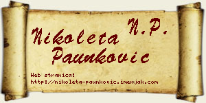 Nikoleta Paunković vizit kartica